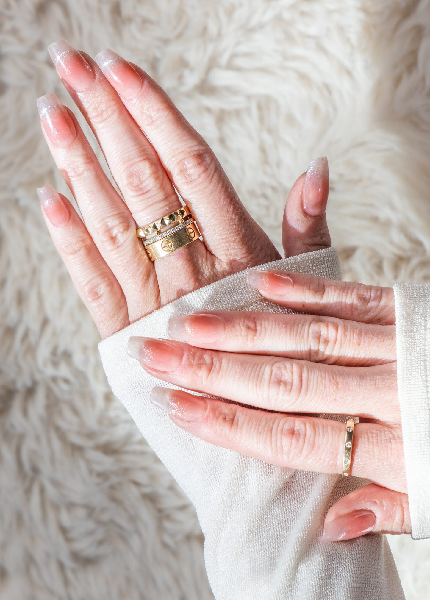 3H Luxury Handmade Press-on Nails - Classic Ombre Elegance