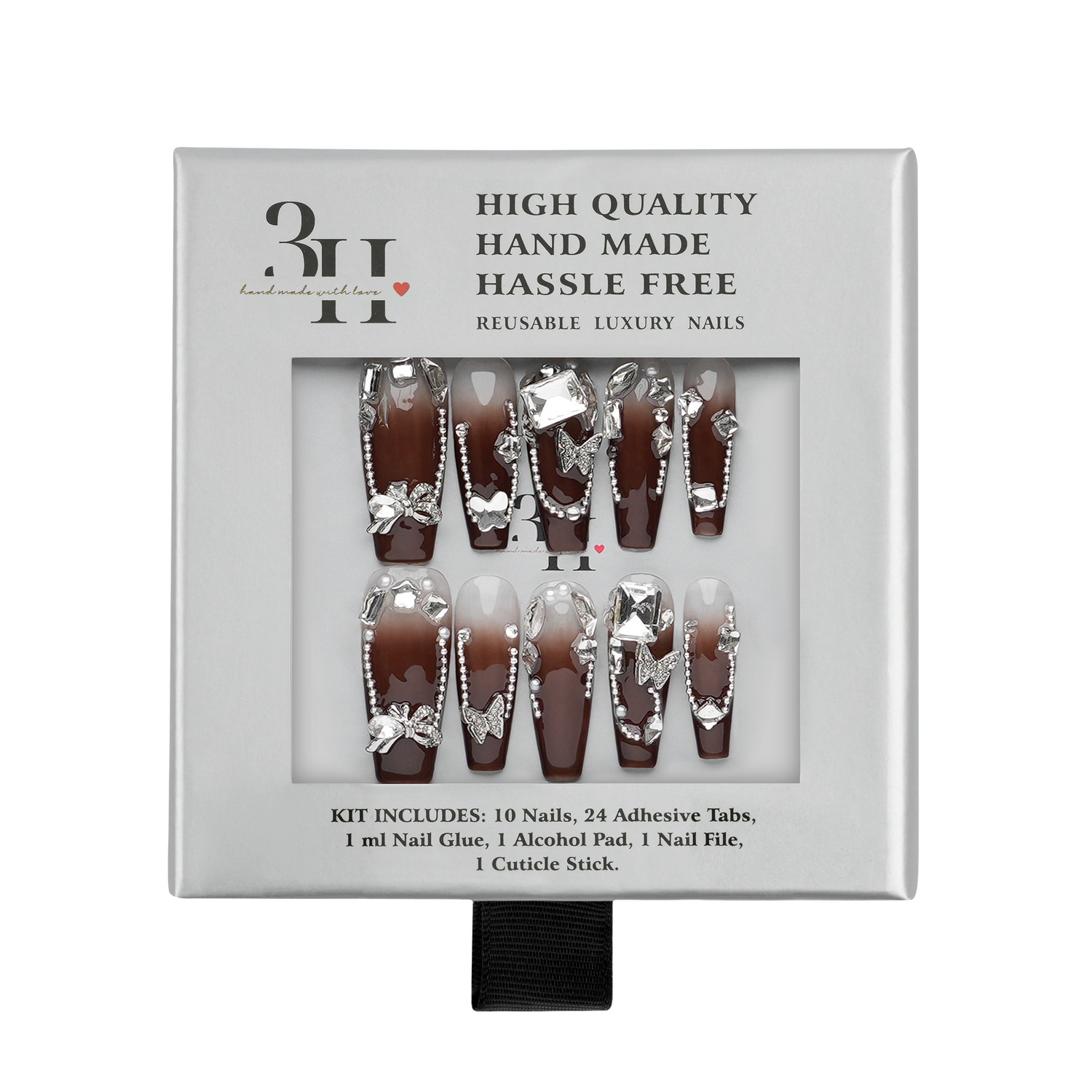 Vintage Glamour - Long Coffin Press-On Nails