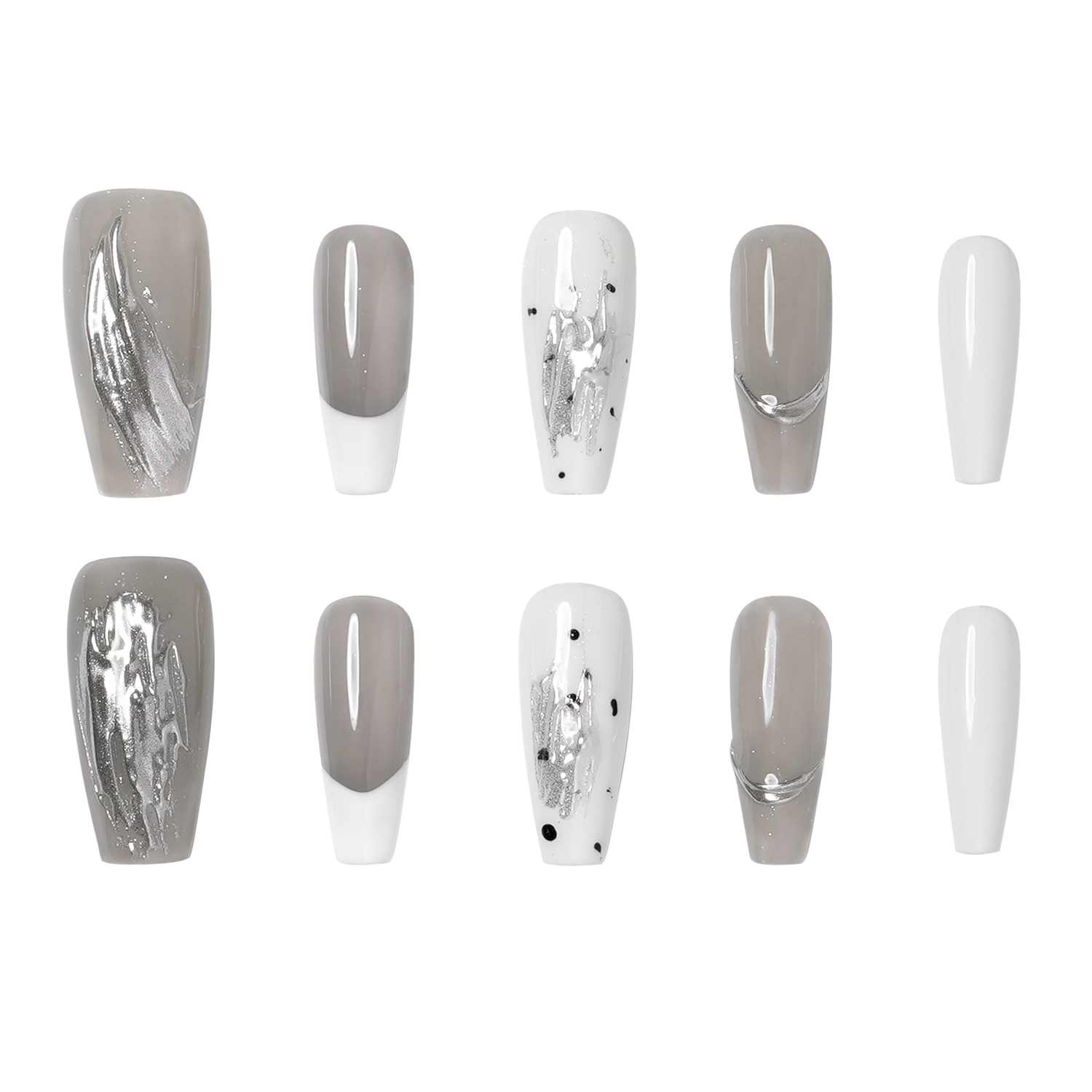 Modern Earth - Medium Coffin Press-On Nails