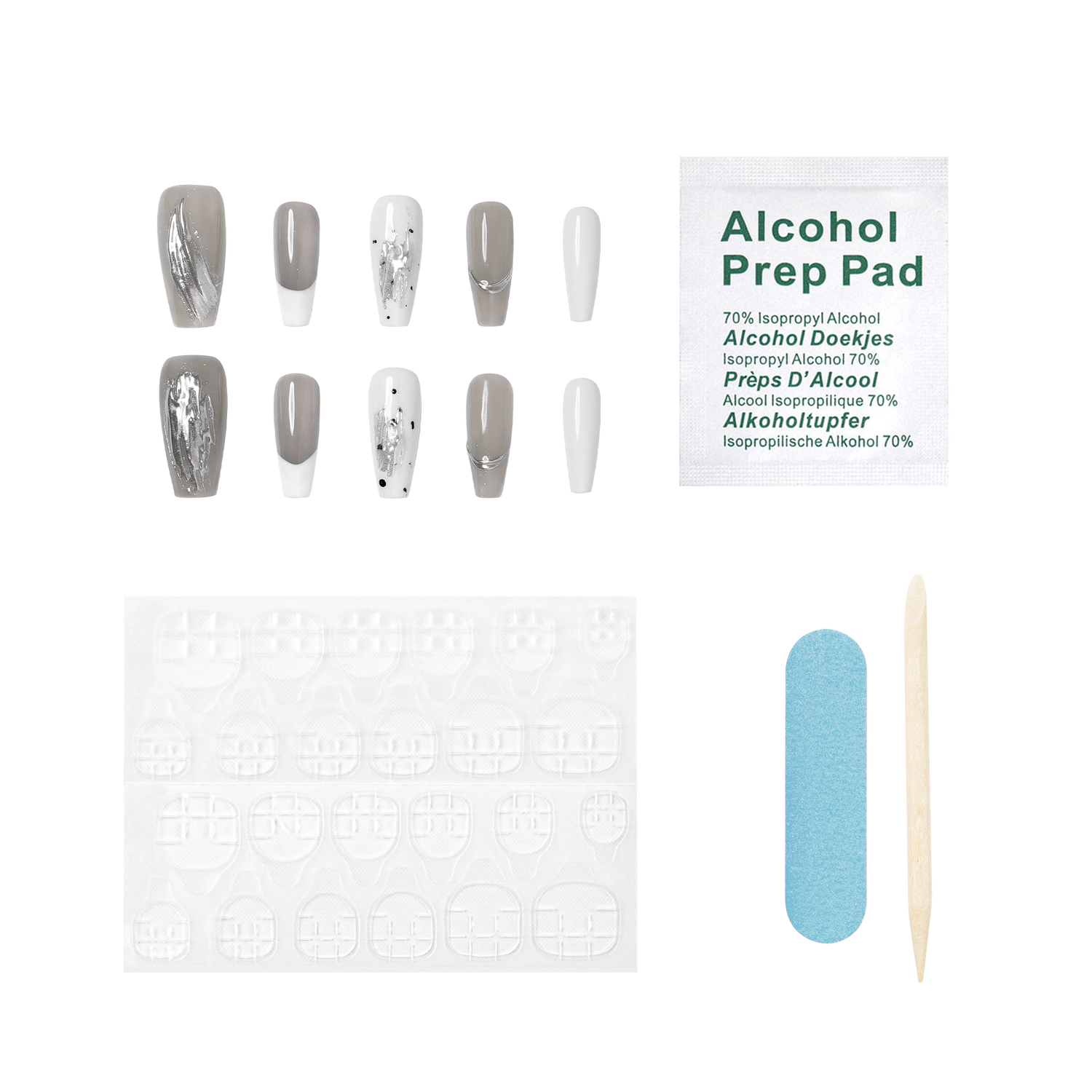 Modern Earth - Medium Coffin Press-On Nails