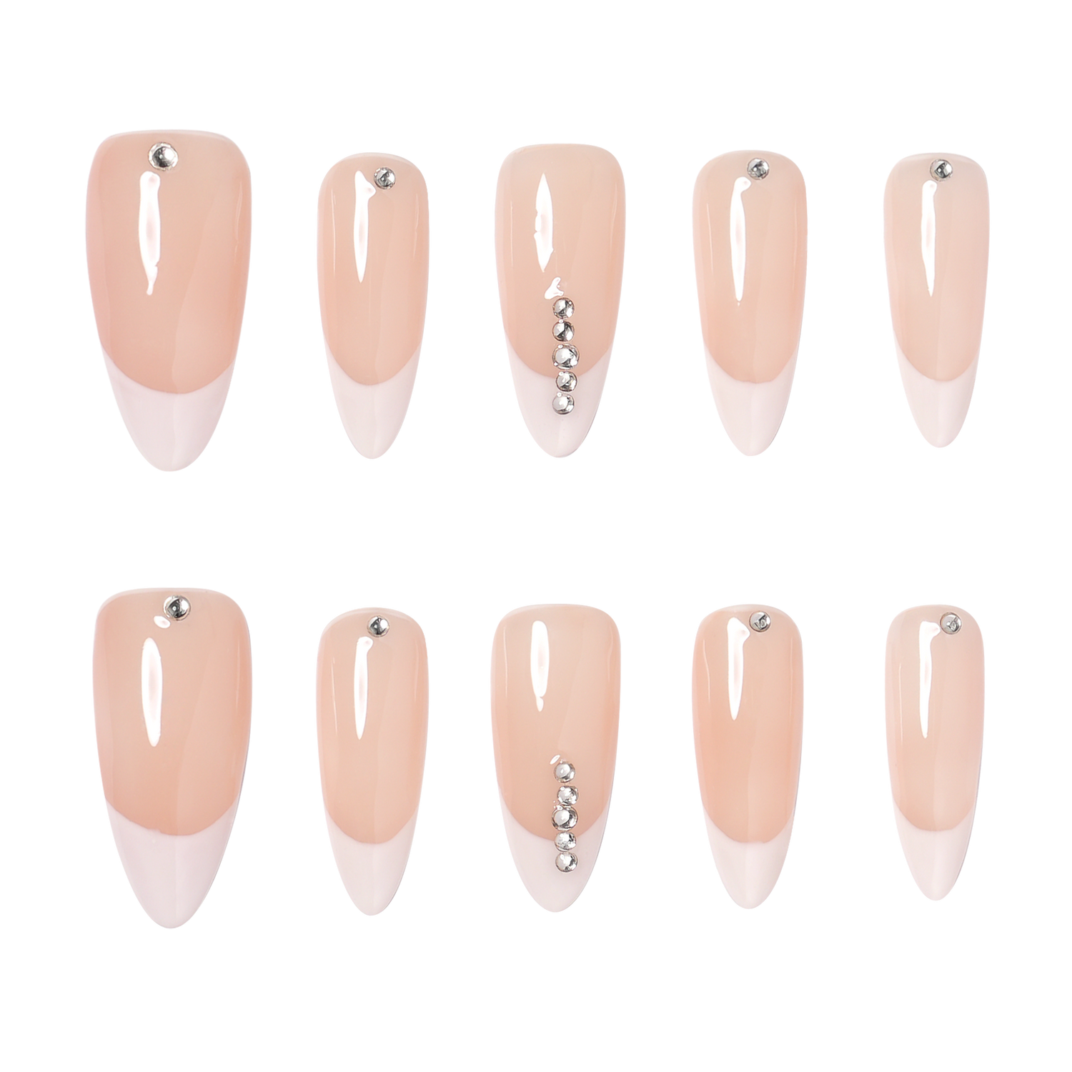 Champagne Gleam - Medium Almond Press-On Nails