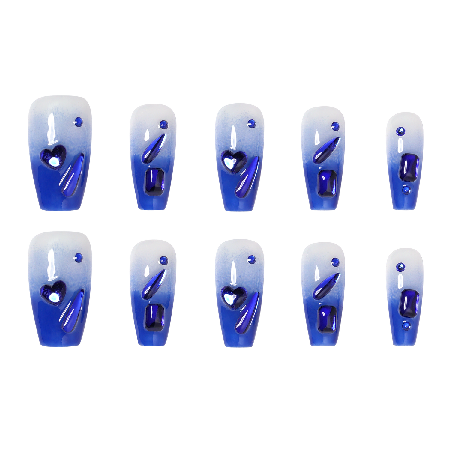 Midnight Mystique - Medium Coffin Press-On Nails