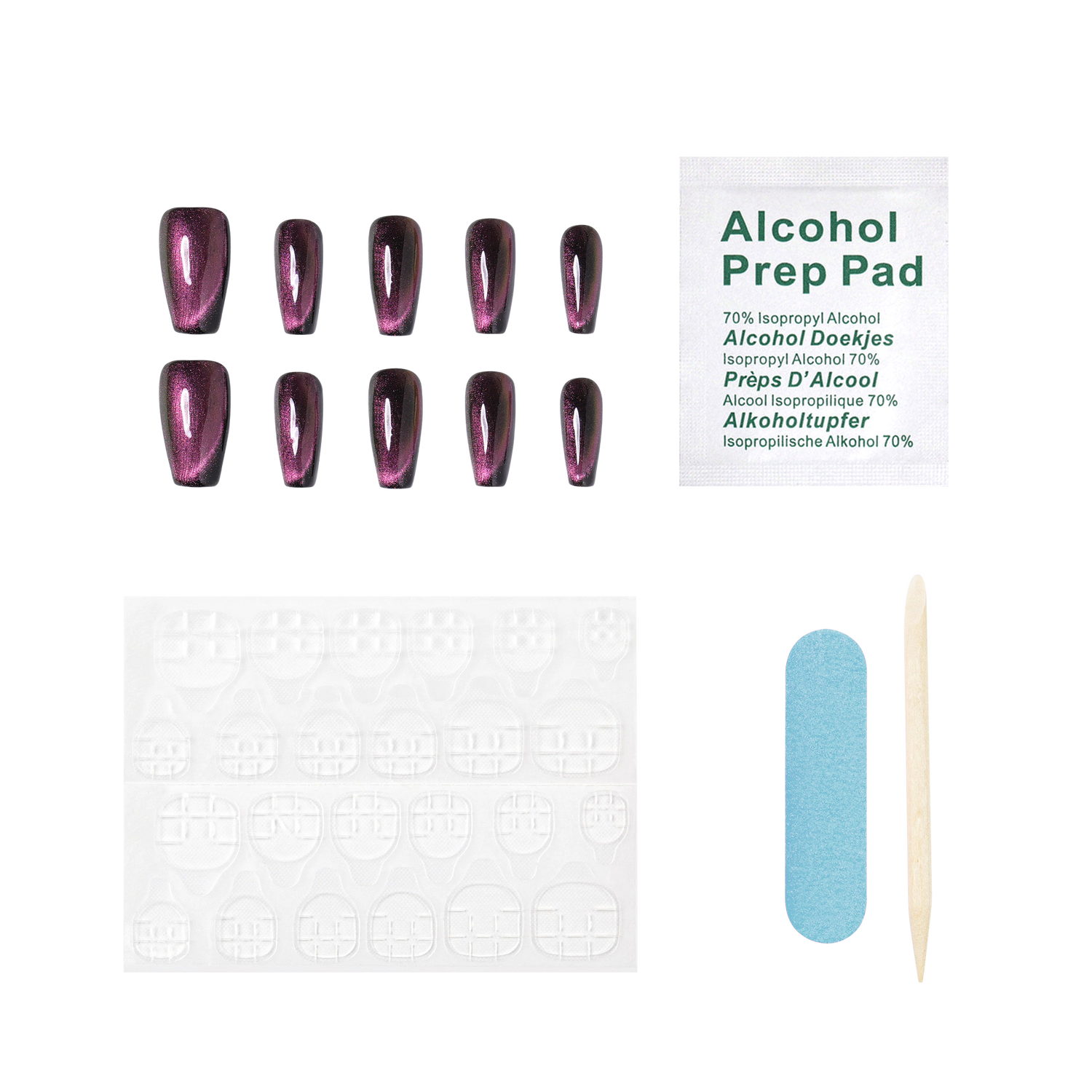Purple Metallic Majesty - Medium Coffin Press-On Nails
