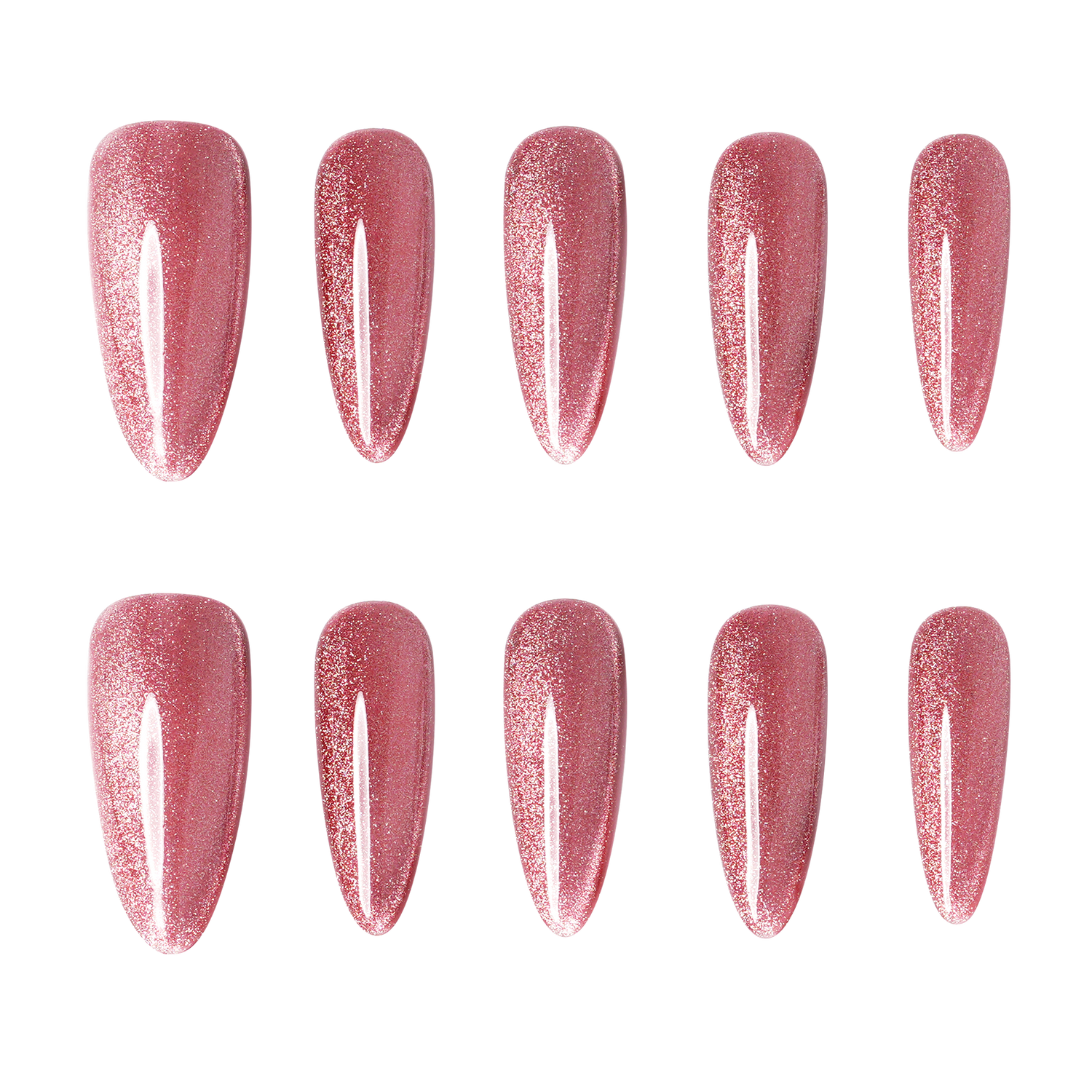 Lucid Crimson – Medium Almond Press-On Nails