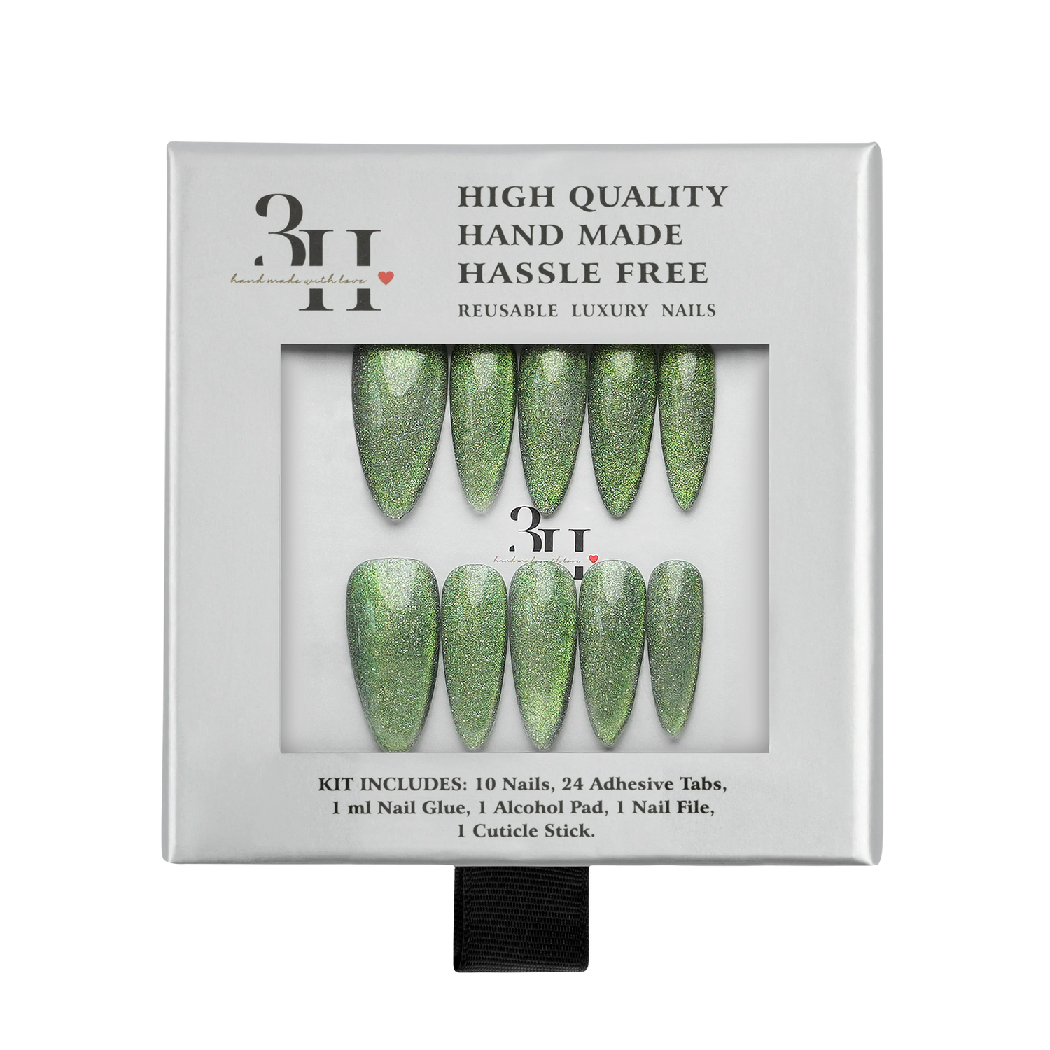 Lucid Jade – Almond Press-On Nails