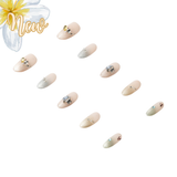 Handmade 3H Nails Twilight Pearl press-on nails in a luxurious pearl design on a white background.