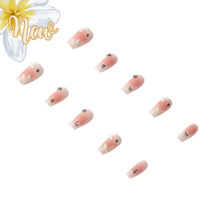 Handmade 3H Nails Luxury Press-on Nails in Posy style, showcasing elegant, natural-looking design with a soft pink finish.