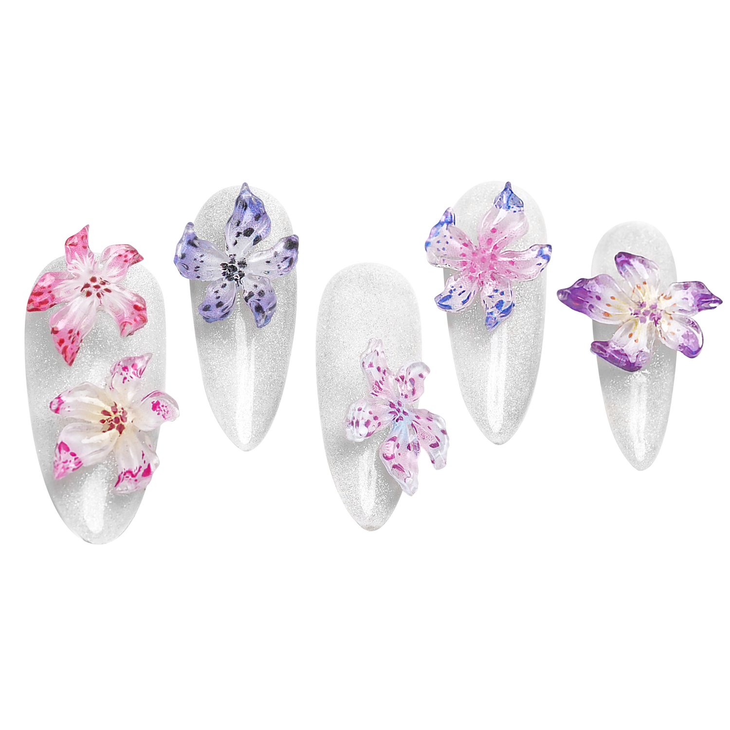 Orchid Blossom - 120+ Assorted Nail Charms