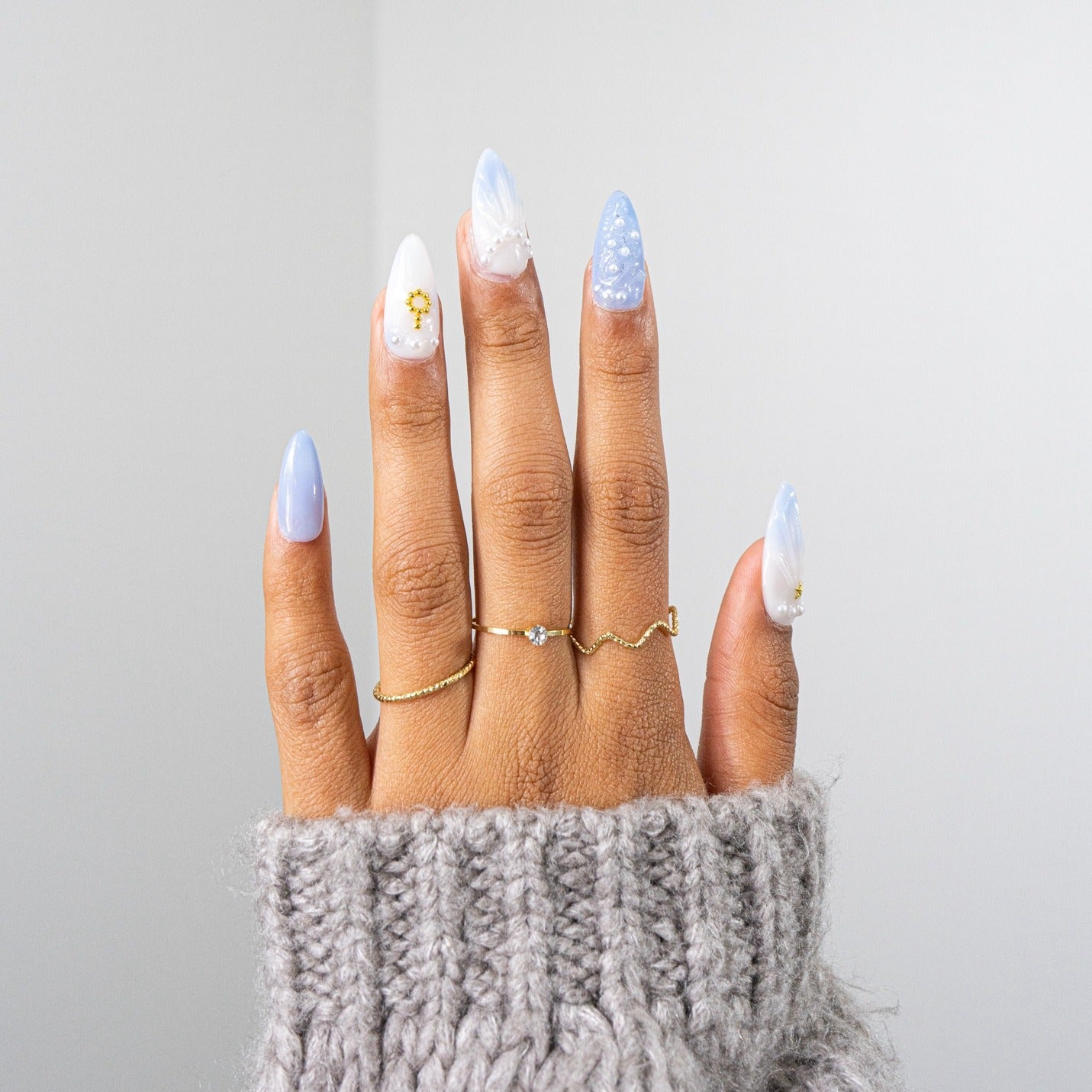 3H Luxury Handmade Press-on Nails - Starry Sapphire - 3H Nails