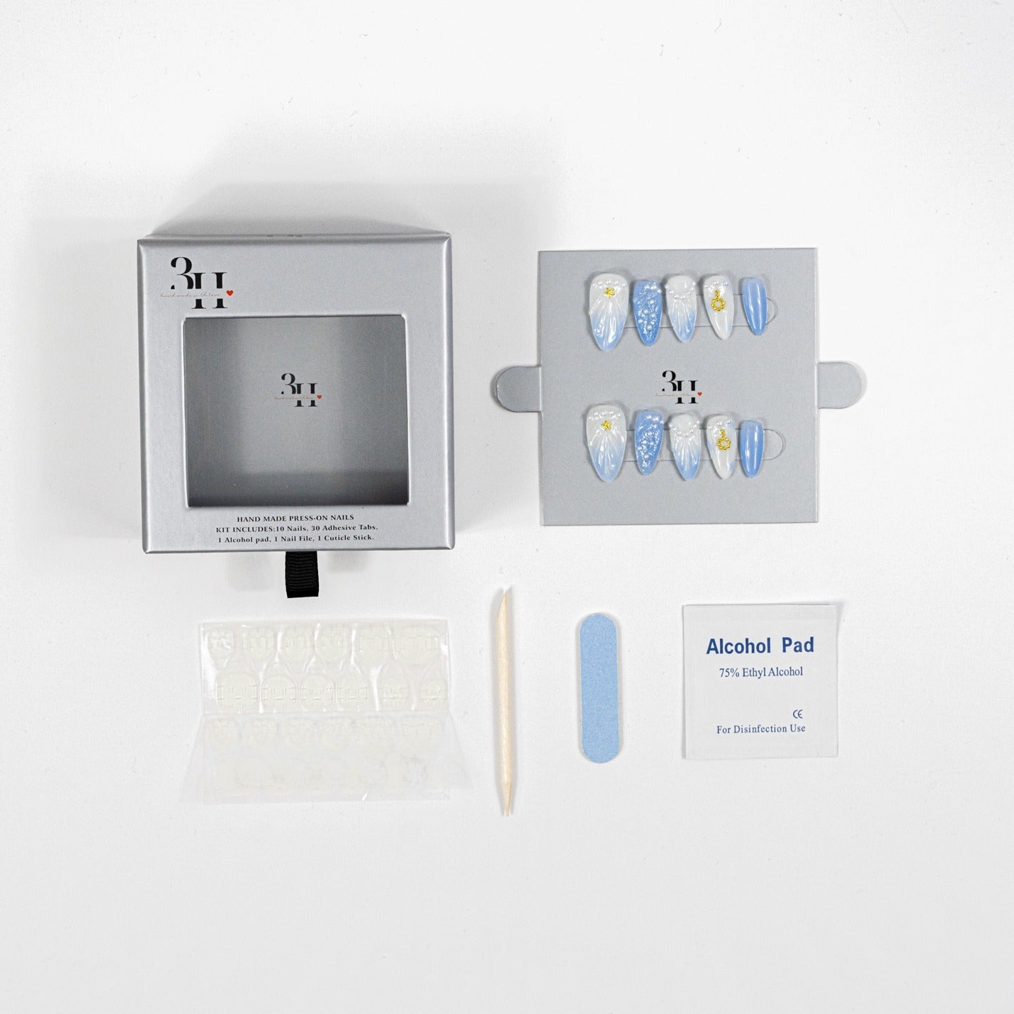 3H Luxury Handmade Press-on Nails - Starry Sapphire - 3H Nails